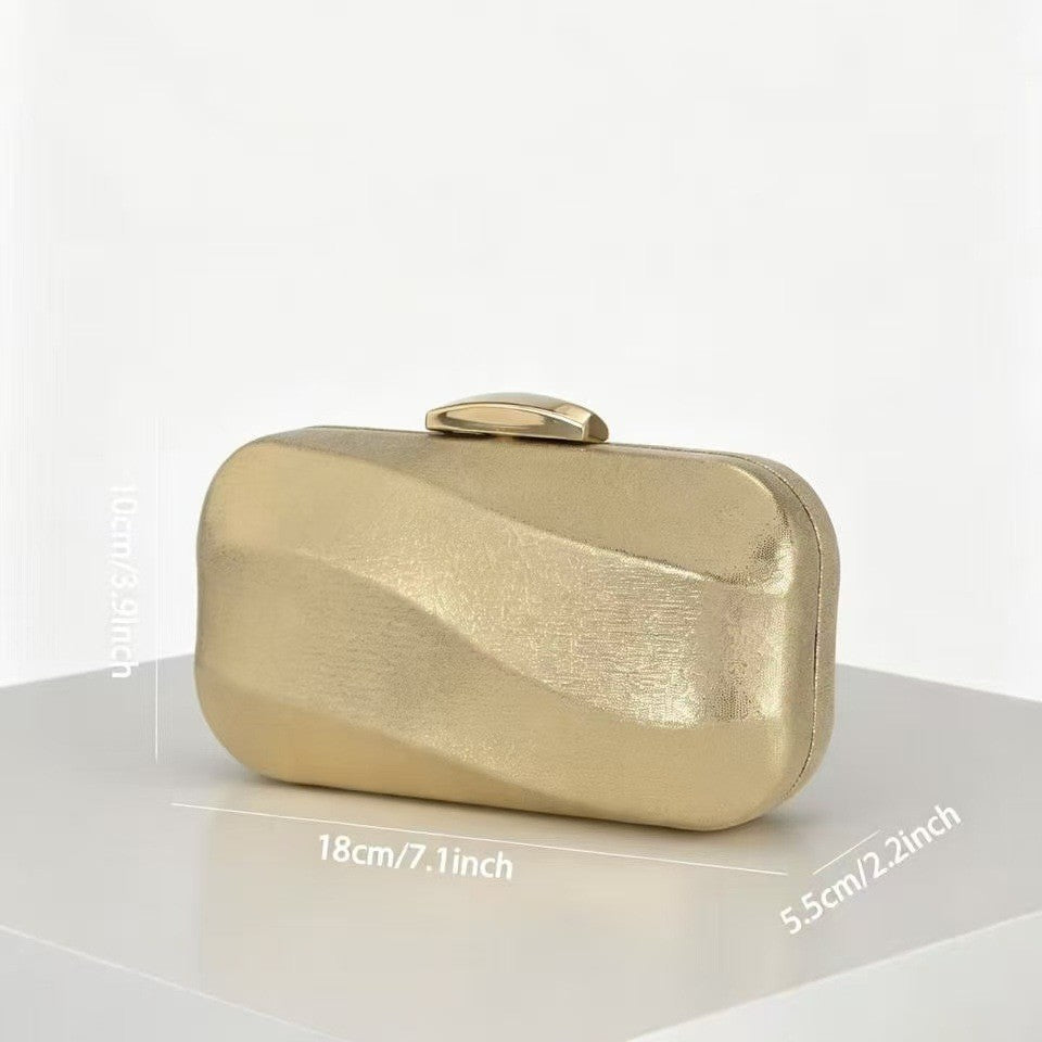 Evening Party Clutch Bag For Ladies Small Square Bag With Lock Closure