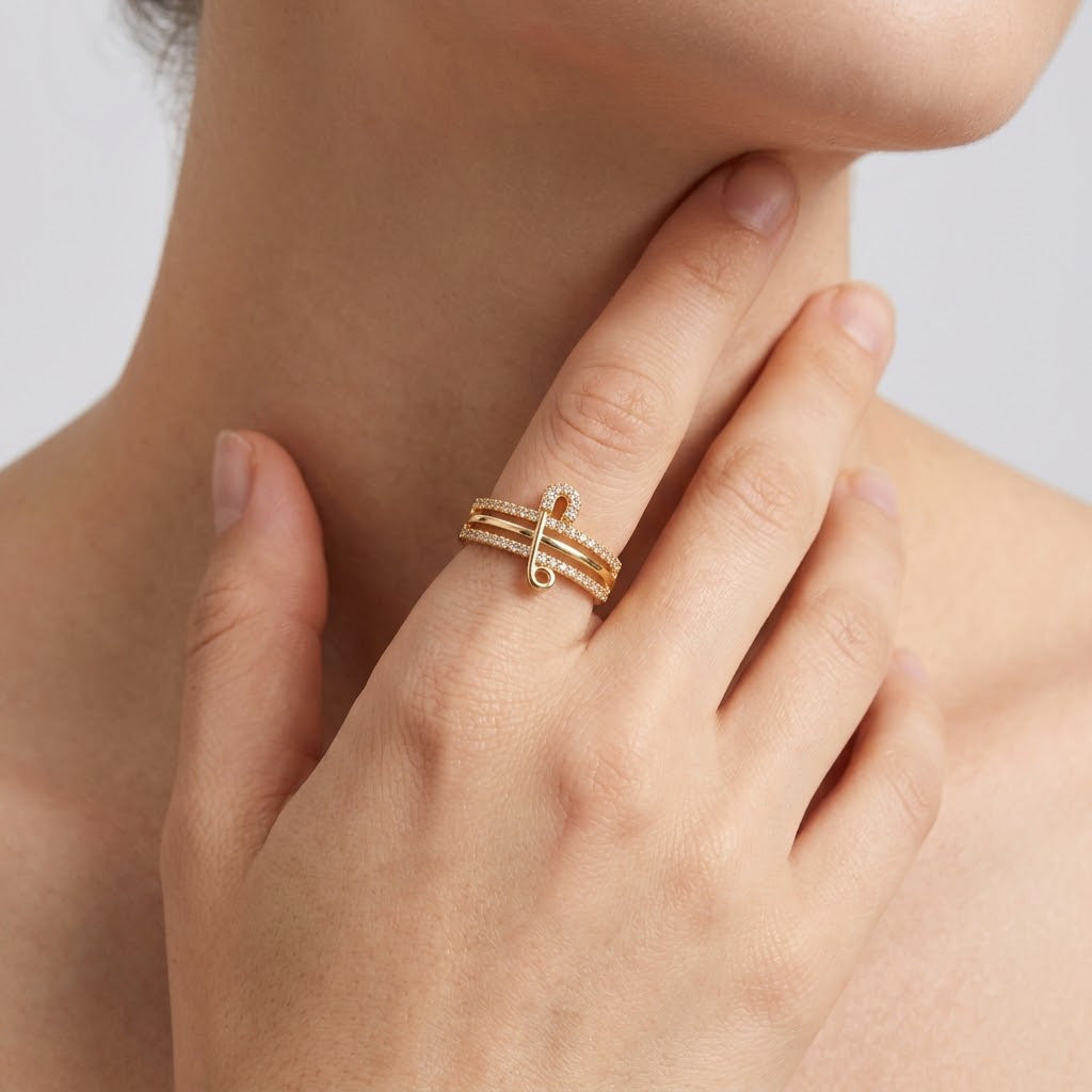 French Elegant Eco Copper Ring For Ladies, Niche European American Design, Fashion Delicate Versatile Daily Commute Hand Accessory