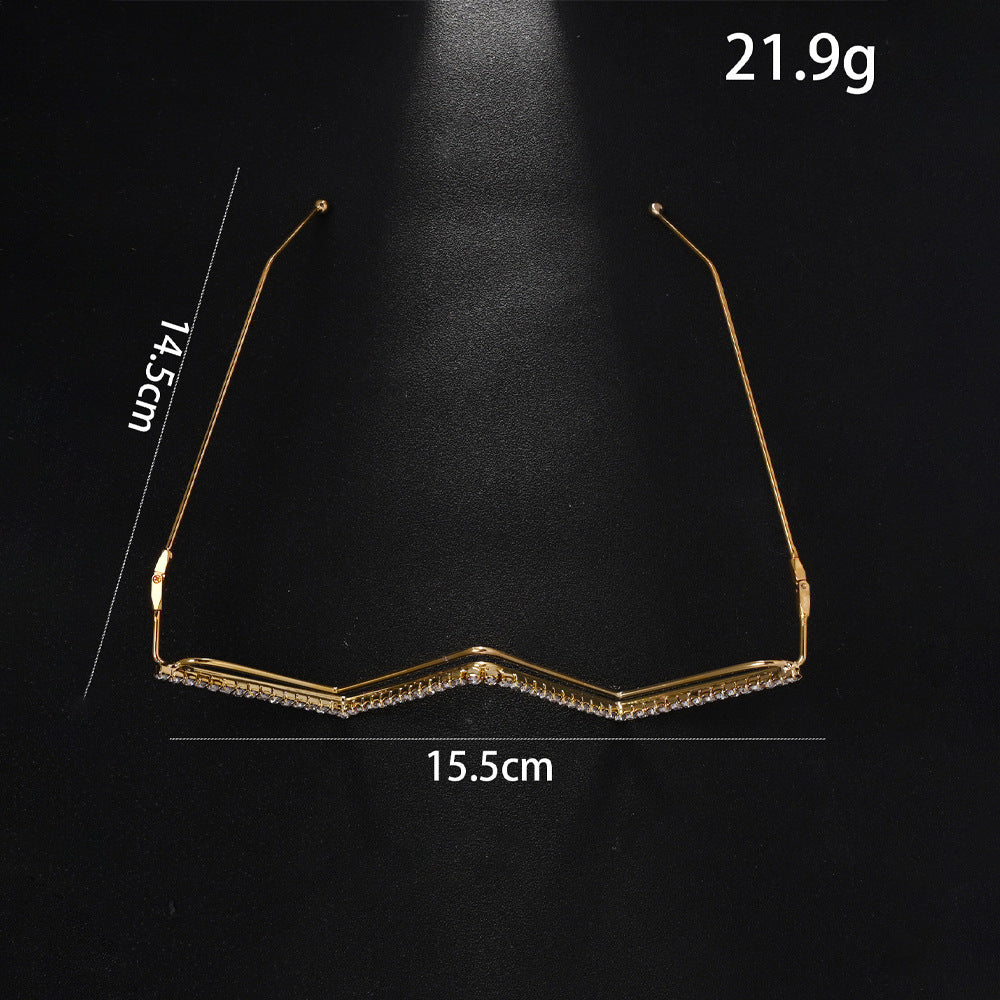 European And American Rhinestone Eyeglass Frame Ornaments