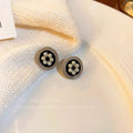 French Burgundy Oil Drop Flower Earrings For Women, Retro Hong Kong Style, High-End Earrings, Accessible Luxury, Second-Hand Earrings For Women