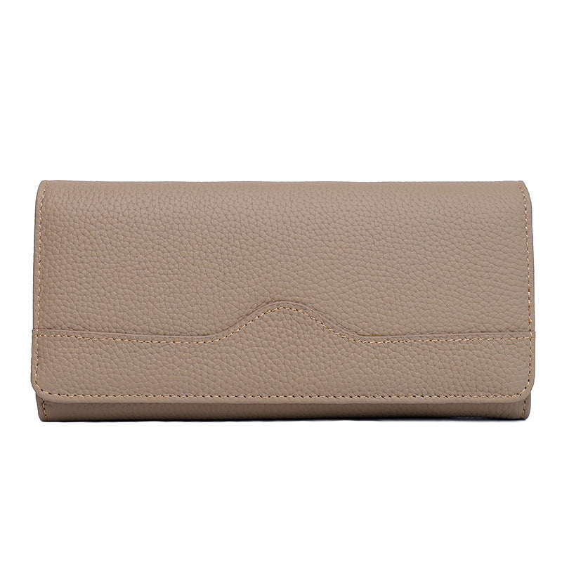 Genuine Full-grain Leather Long Wallet For Women