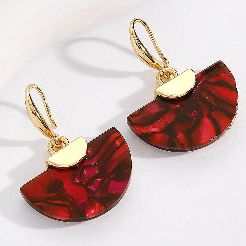Retro Ombre Fan-Shaped Earrings For Women