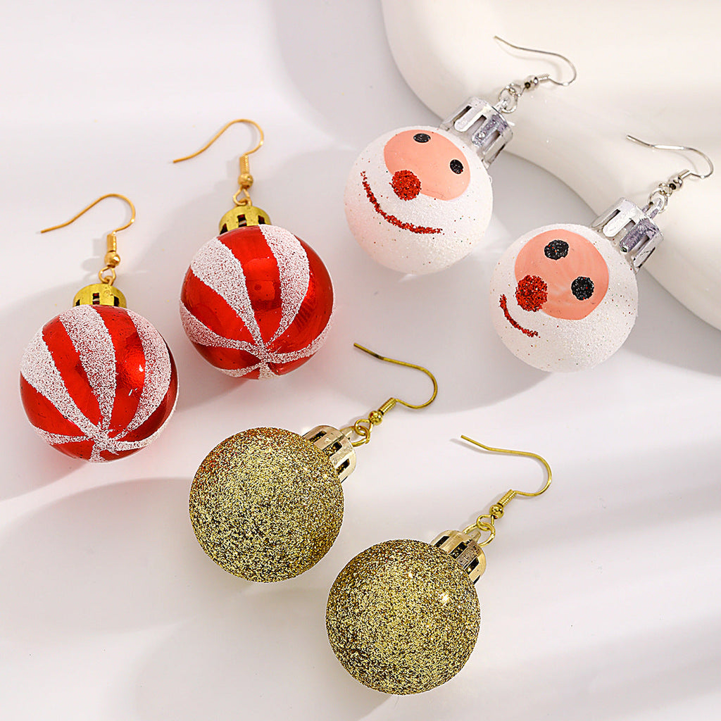 Christmas Ball Earrings For Women Holiday Party