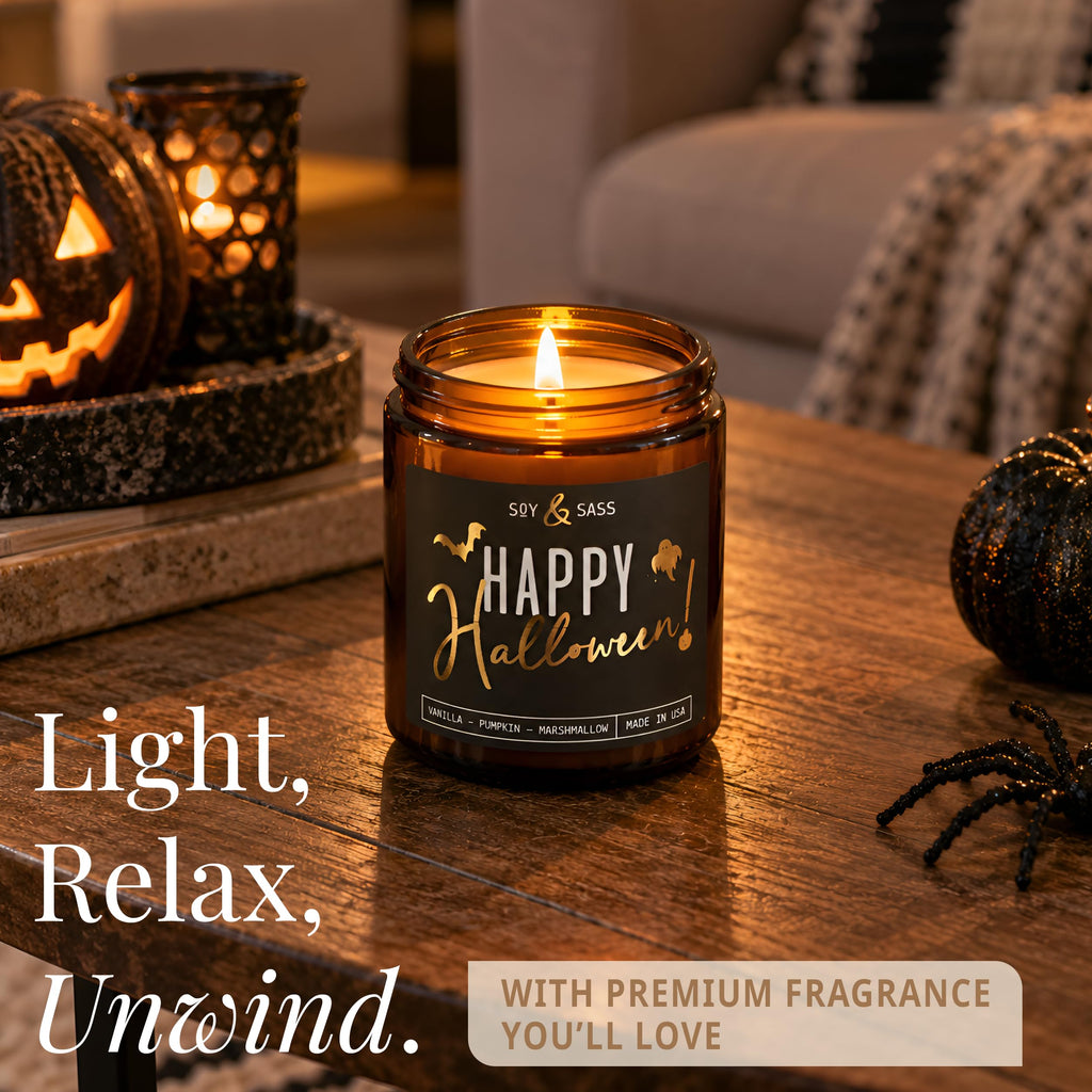 Sweet & Spooky Pumpkin Marshmallow Candle