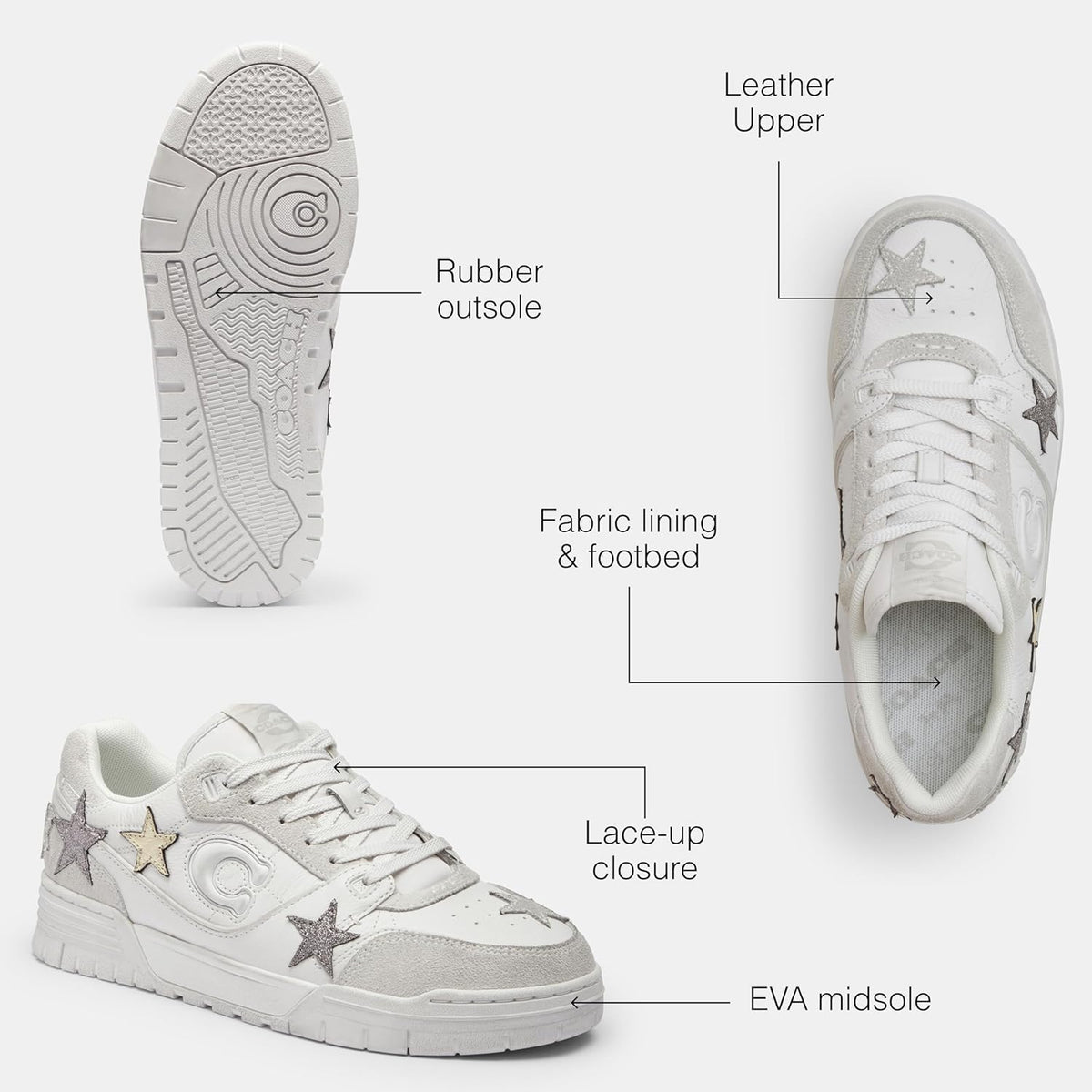 Coach Womens Soho Sneakers with Stars