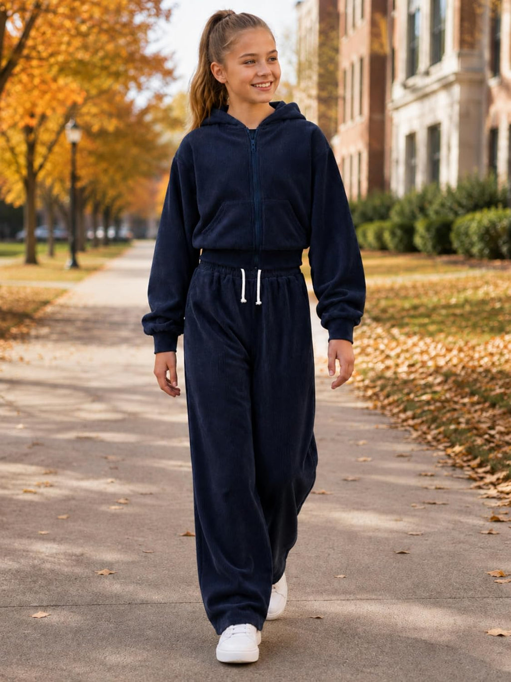 Trend Set Go – Girls' Zip Hoodie & Wide-Leg Set