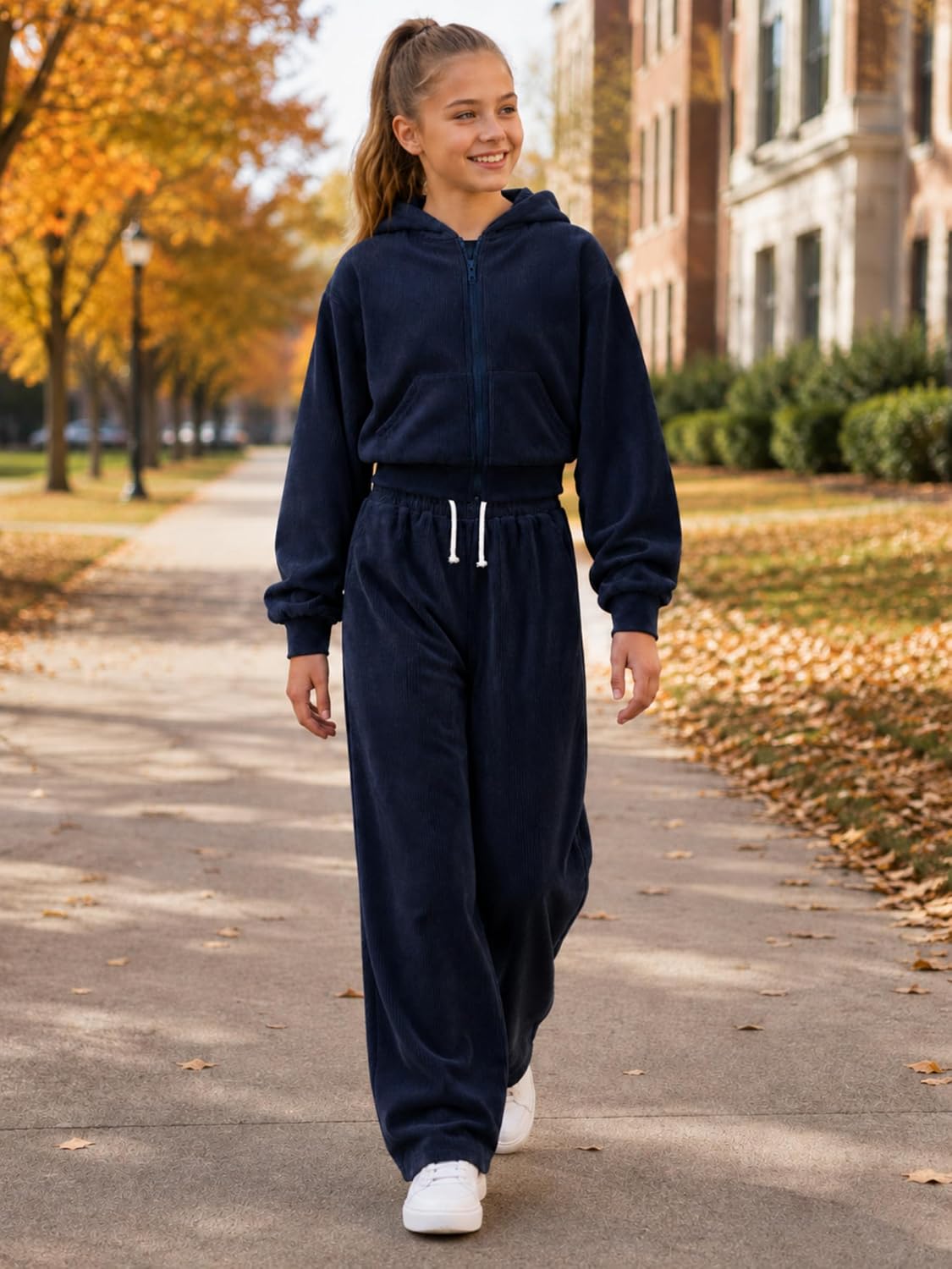Trend Set Go – Girls' Zip Hoodie & Wide-Leg Set