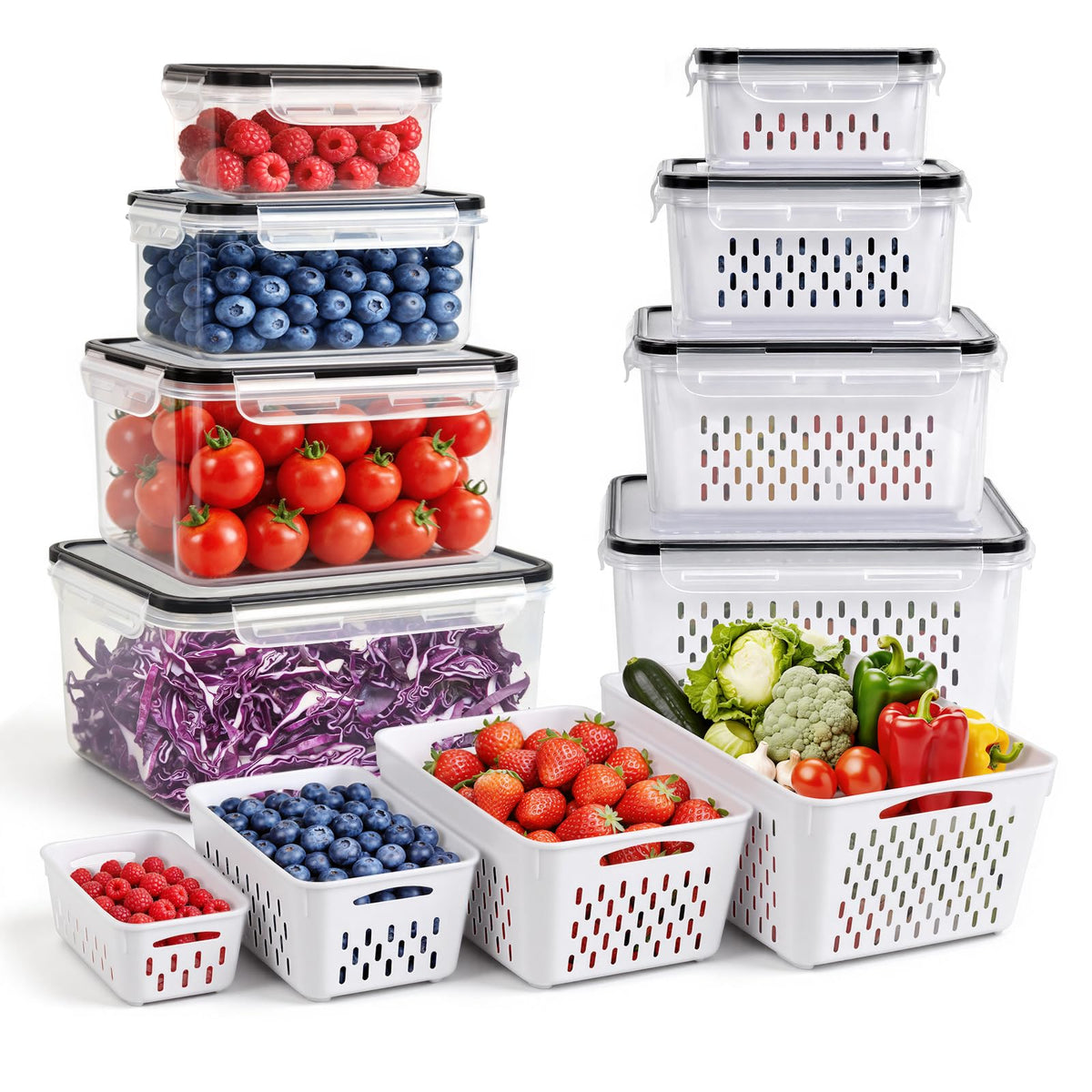 Keep It Fresh Leakproof 8-Piece Fruit Storage Containers for Fridge