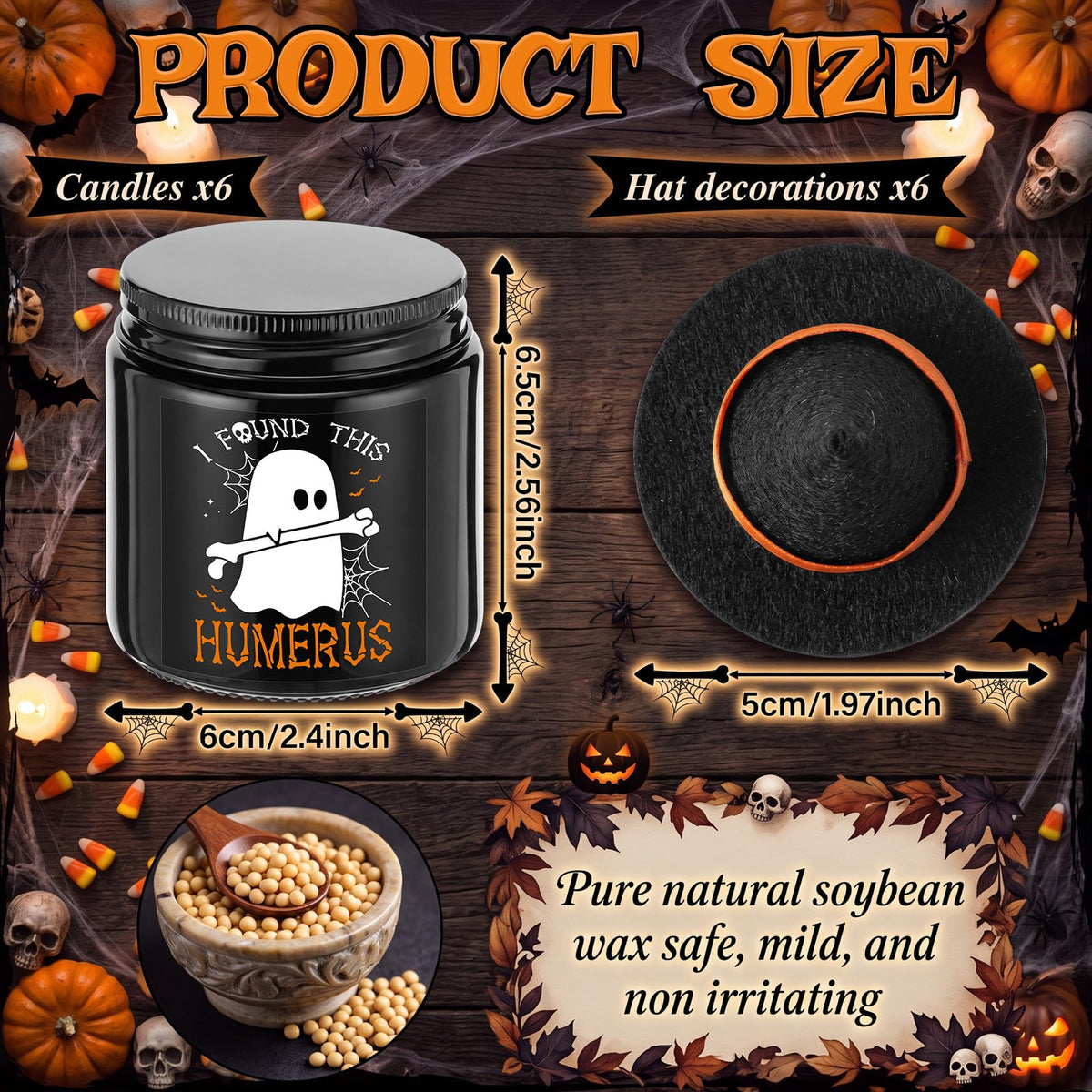 Pumpkin Spice Everything Halloween Candle Set (6)