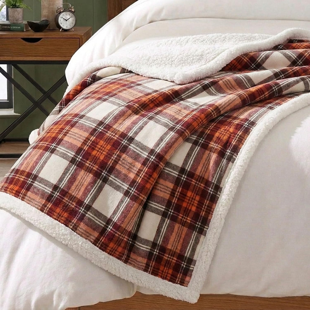 Sherpa Snuggle – Eddie Bauer Reversible Throw Blanket