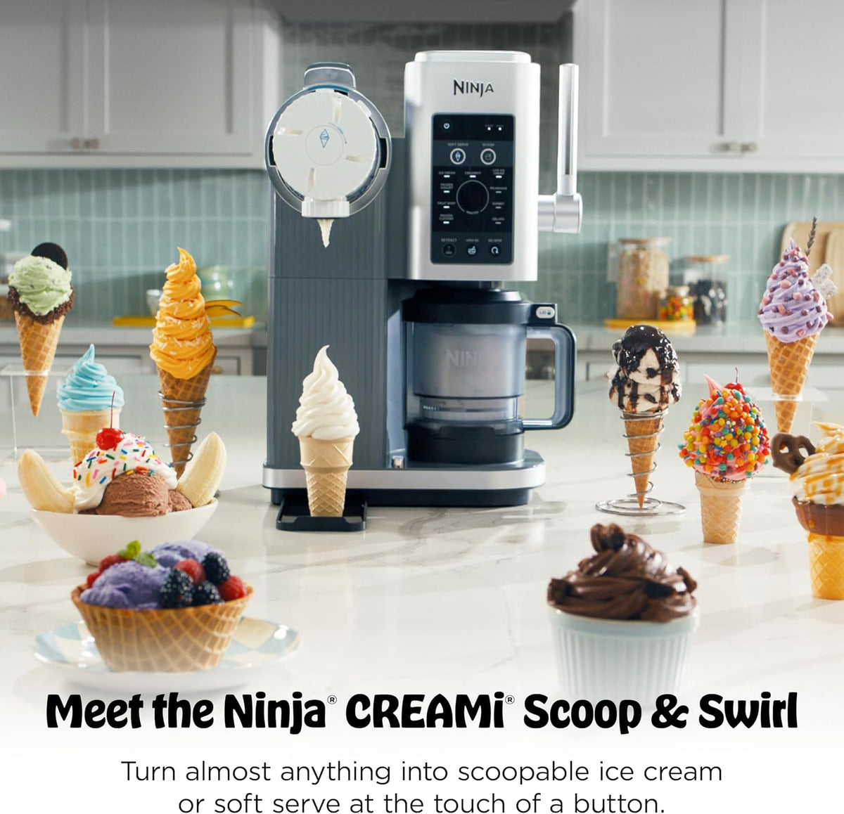 Ninja CREAMi Scoop & Swirl Ice Cream and Soft Serve Maker