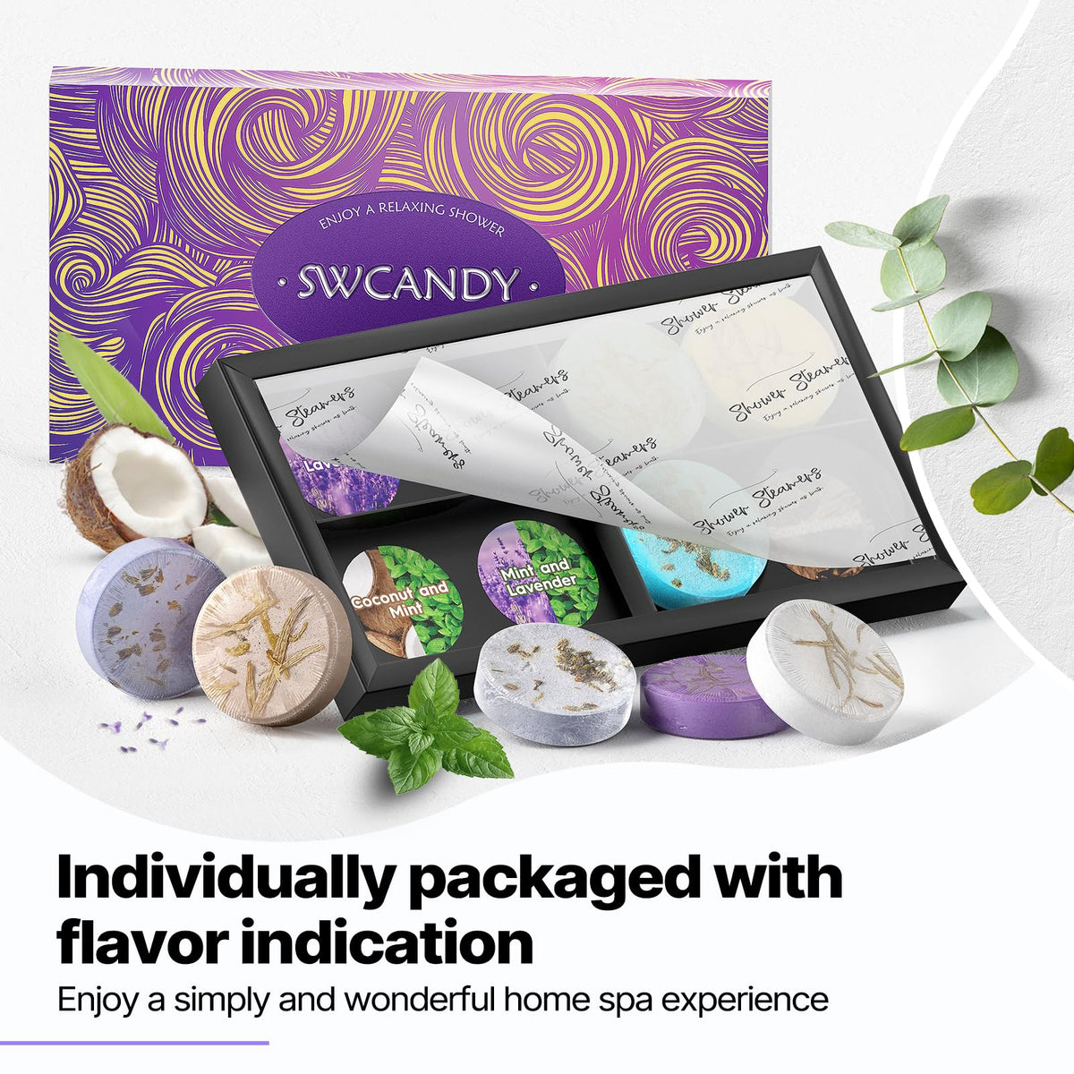 SWCANDY Vahos de ducha Aromaterapia Regalos para mujeres 8 uds Spa en casa