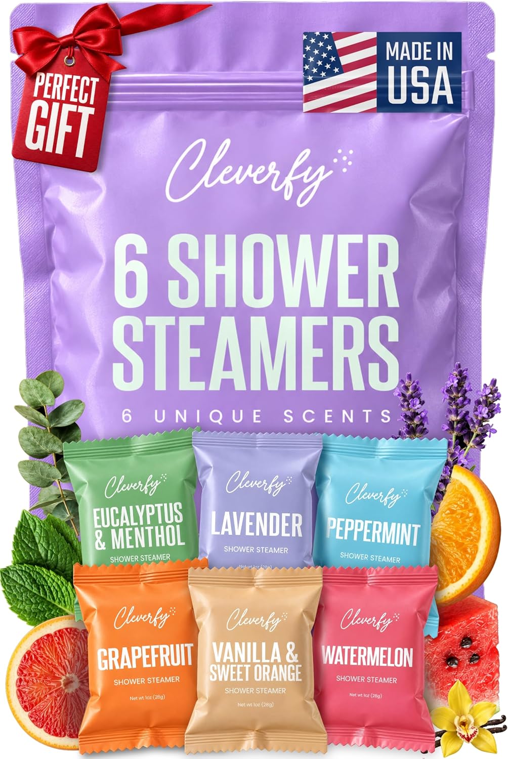 Cleverfy Shower Steamers Spa Gift Set (6)