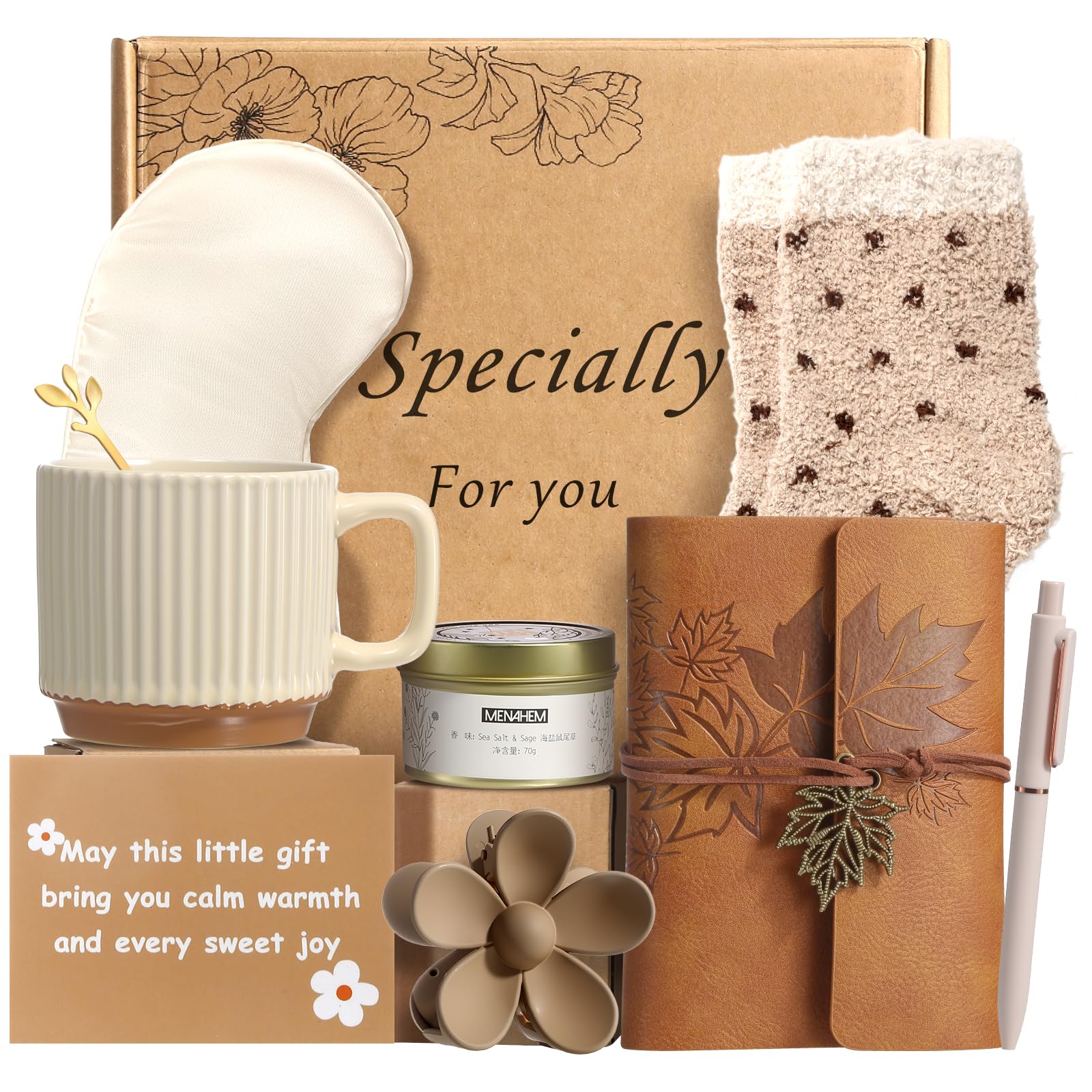 Gift Baskets for Women,Unique Happy Birthday Gifts for Women,Self Care Gifts Get Well Soon Gifts for Friends Mom Sister Wife Coworkers Daughter Aunt Mom