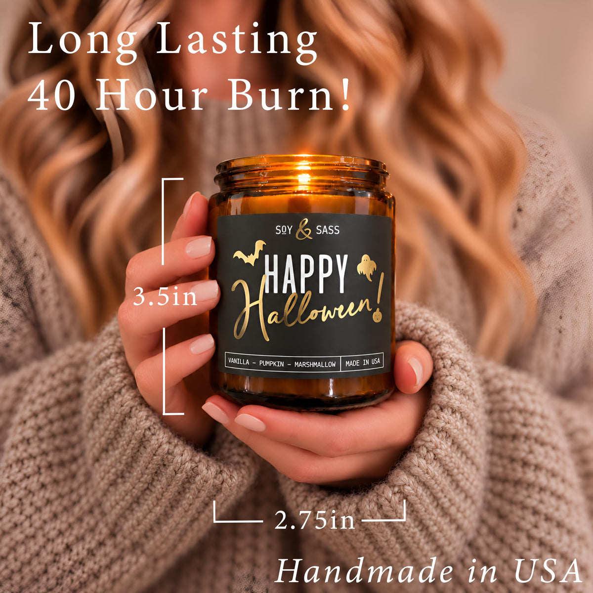 Sweet & Spooky Pumpkin Marshmallow Candle