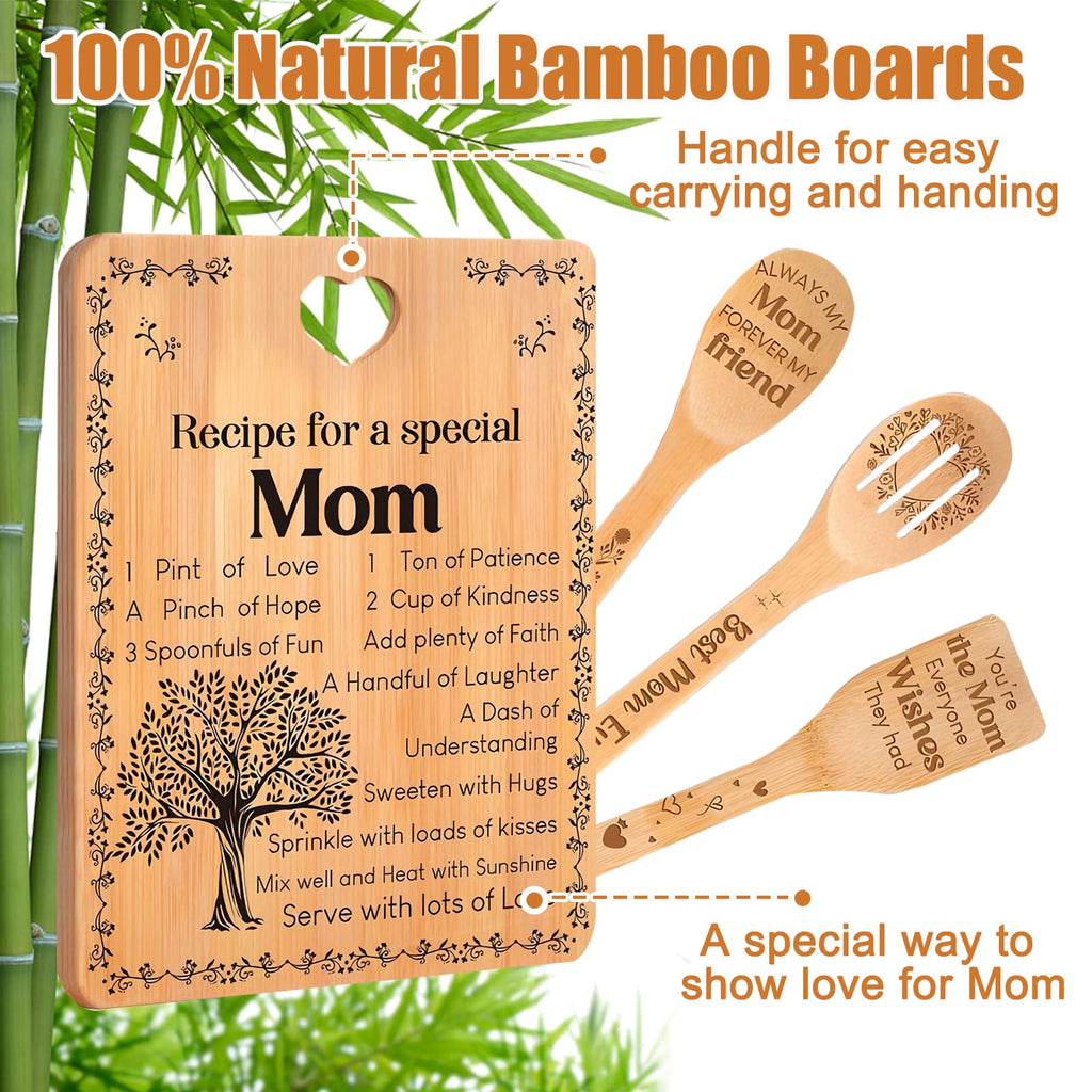 Mom's Recipe Bamboo Cutting Board Set