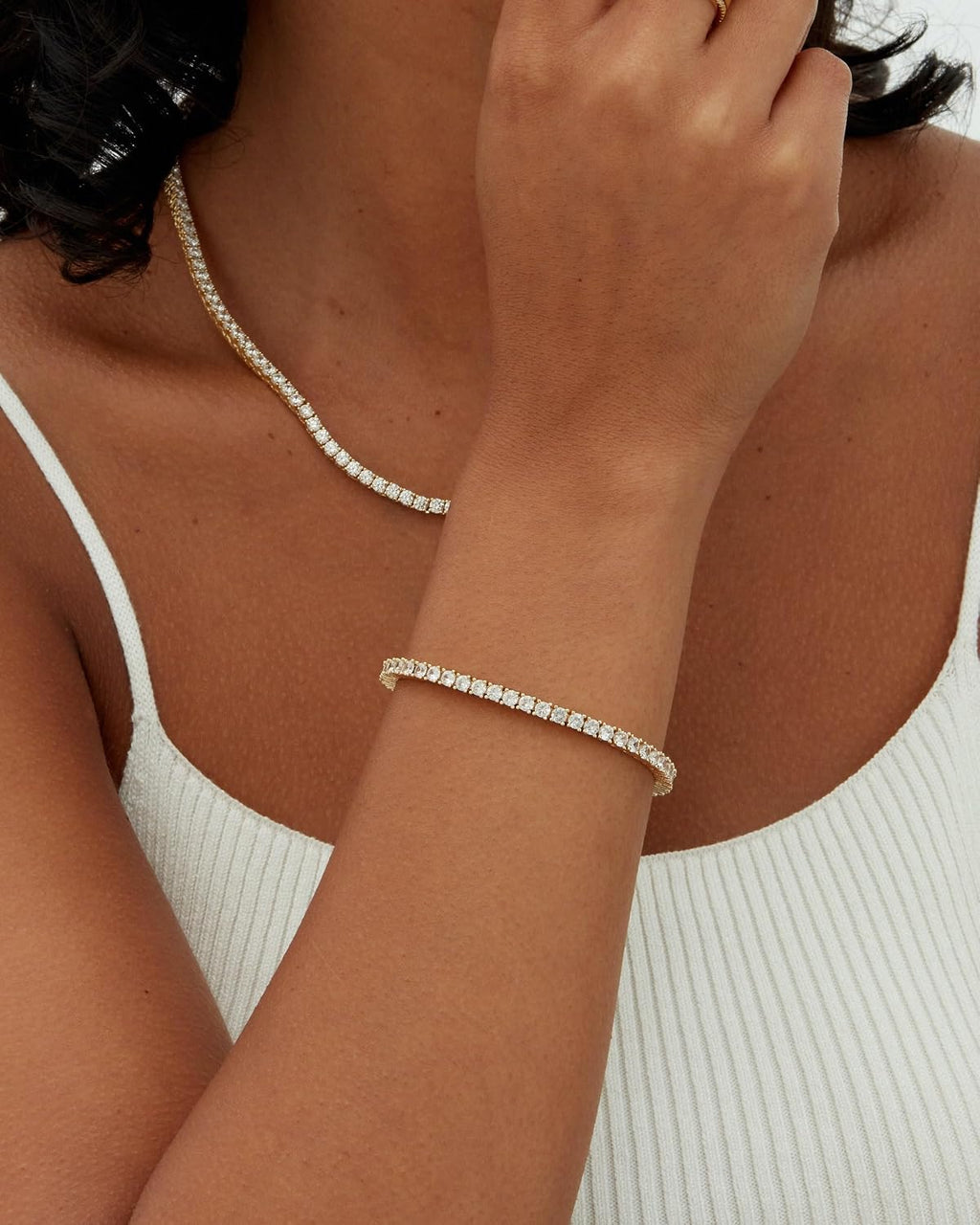 Tennis Brilliance – 3mm CZ Classic Gold Bracelet