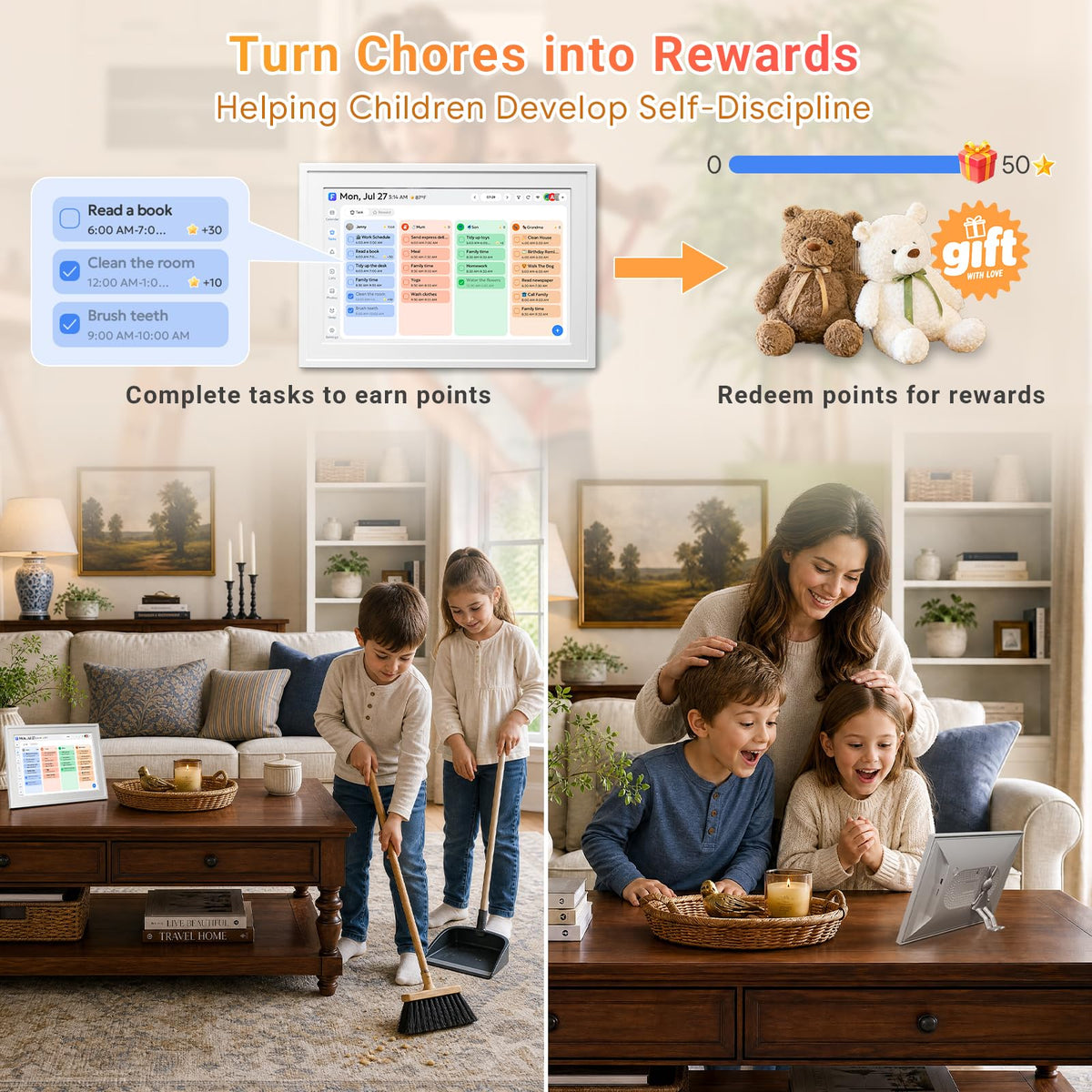 Smart Digital Calendar No Subscription 10.1" Touch Screen
