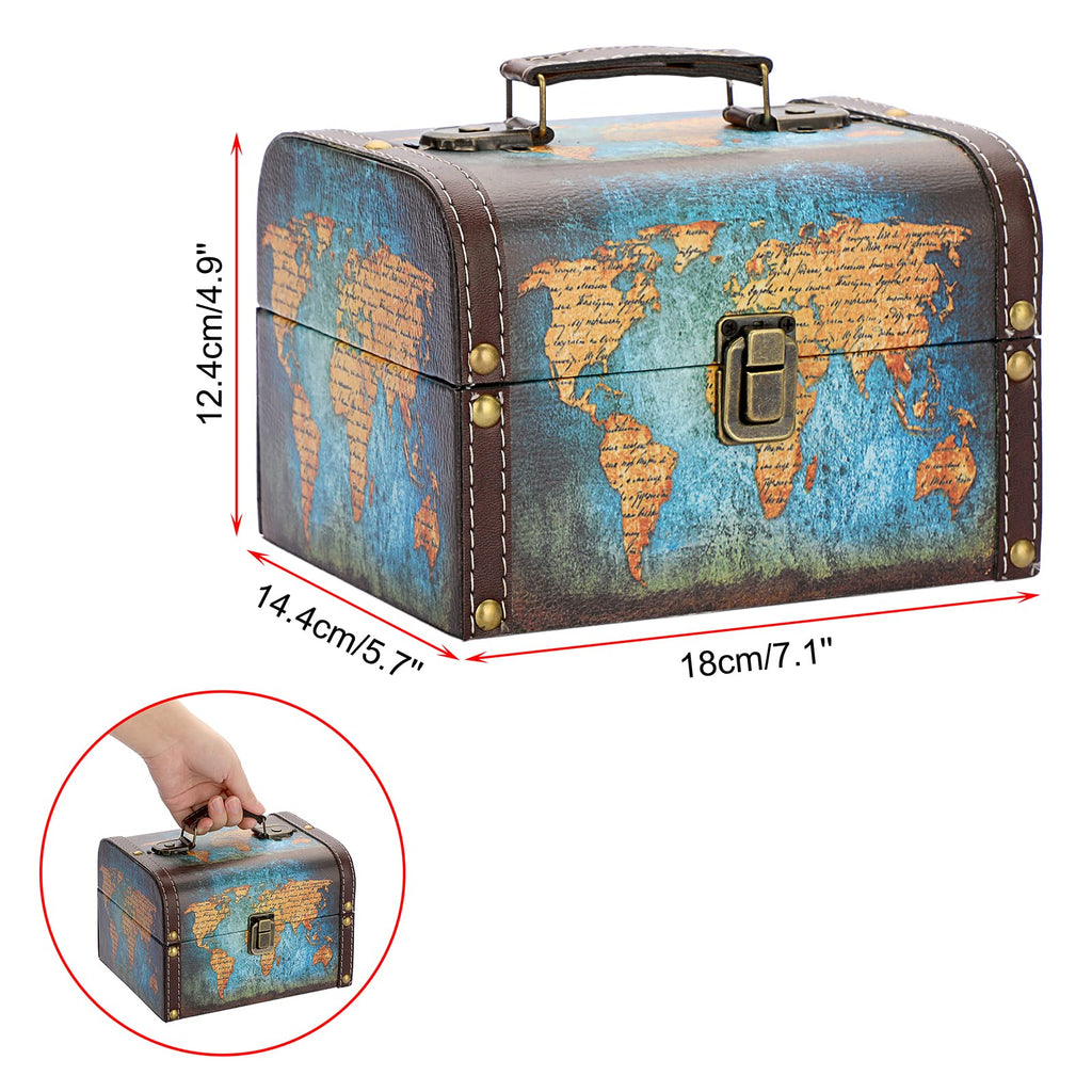 Wooden Treasure Chest Keepsakes Box