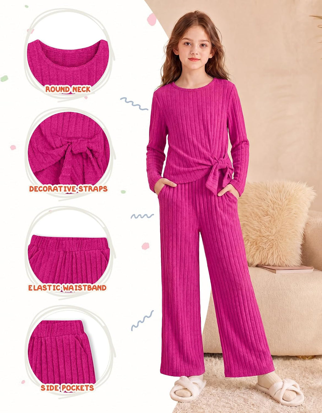 Ribbed & Ready – Teen Girls' Knit Lounge Set