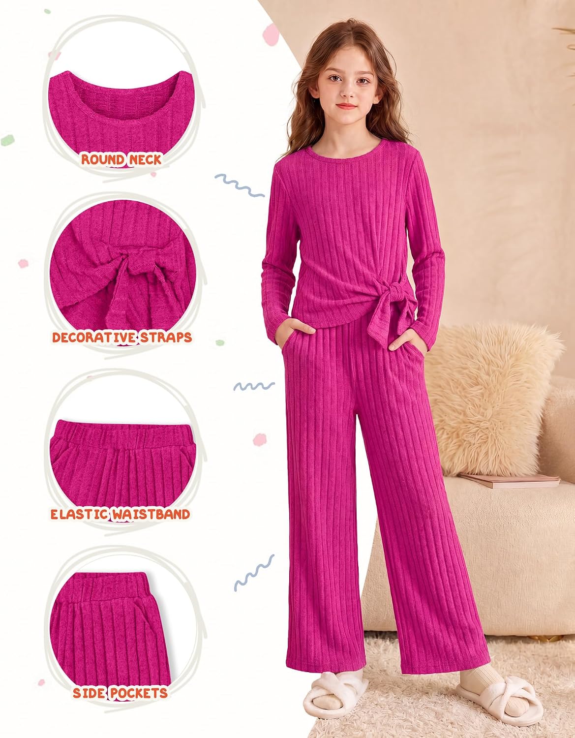 Ribbed & Ready – Teen Girls' Knit Lounge Set