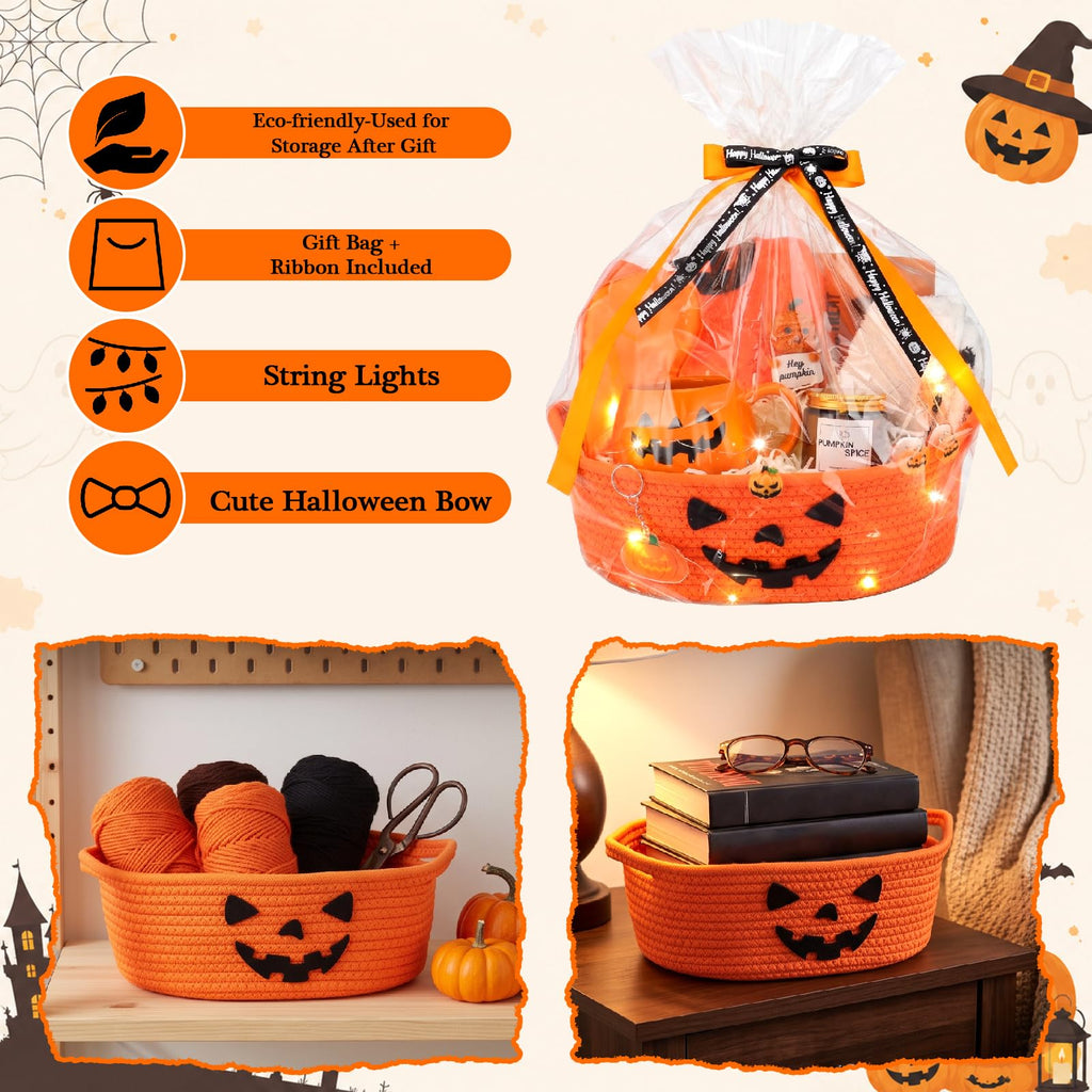 Pumpkin Patch Surprise - 14-Piece Woven Halloween Boo Gift Basket
