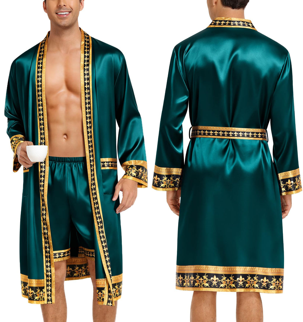 The King’s Satin Silky Kimono Bathrobe Set
