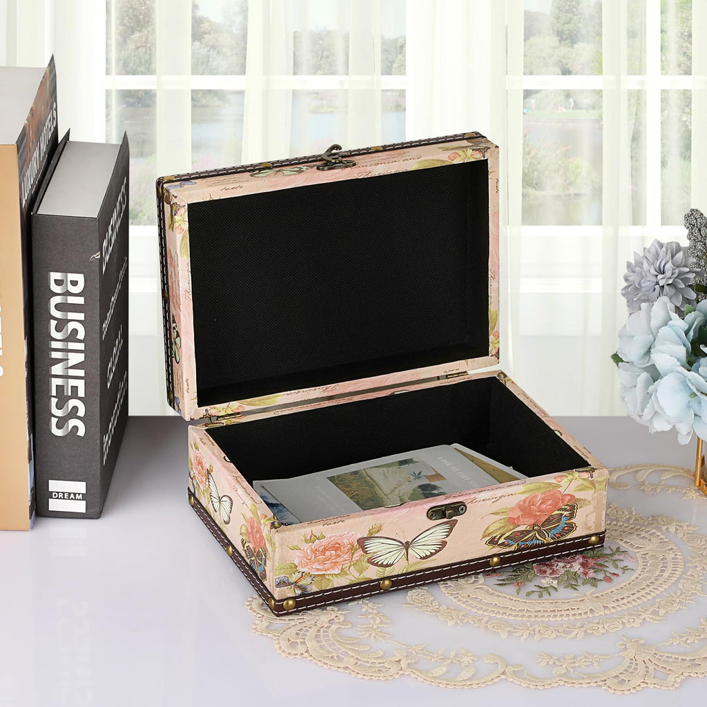 Butterfly Treasure Chest Box, Wooden