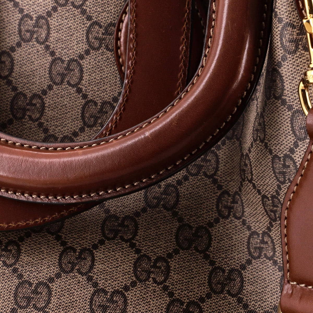 Gucci, Pre-Loved Reversible Web Tote, Brown
