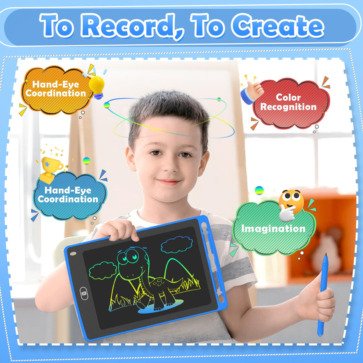 Doodle Away Colorful TQU 4-Pack LCD Writing Tablet for Kids, 8.5 Inch
