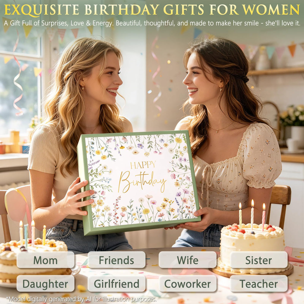 Birthday Gifts Basket for Women Her, Happy Birthday Gift Box for Mom Sister