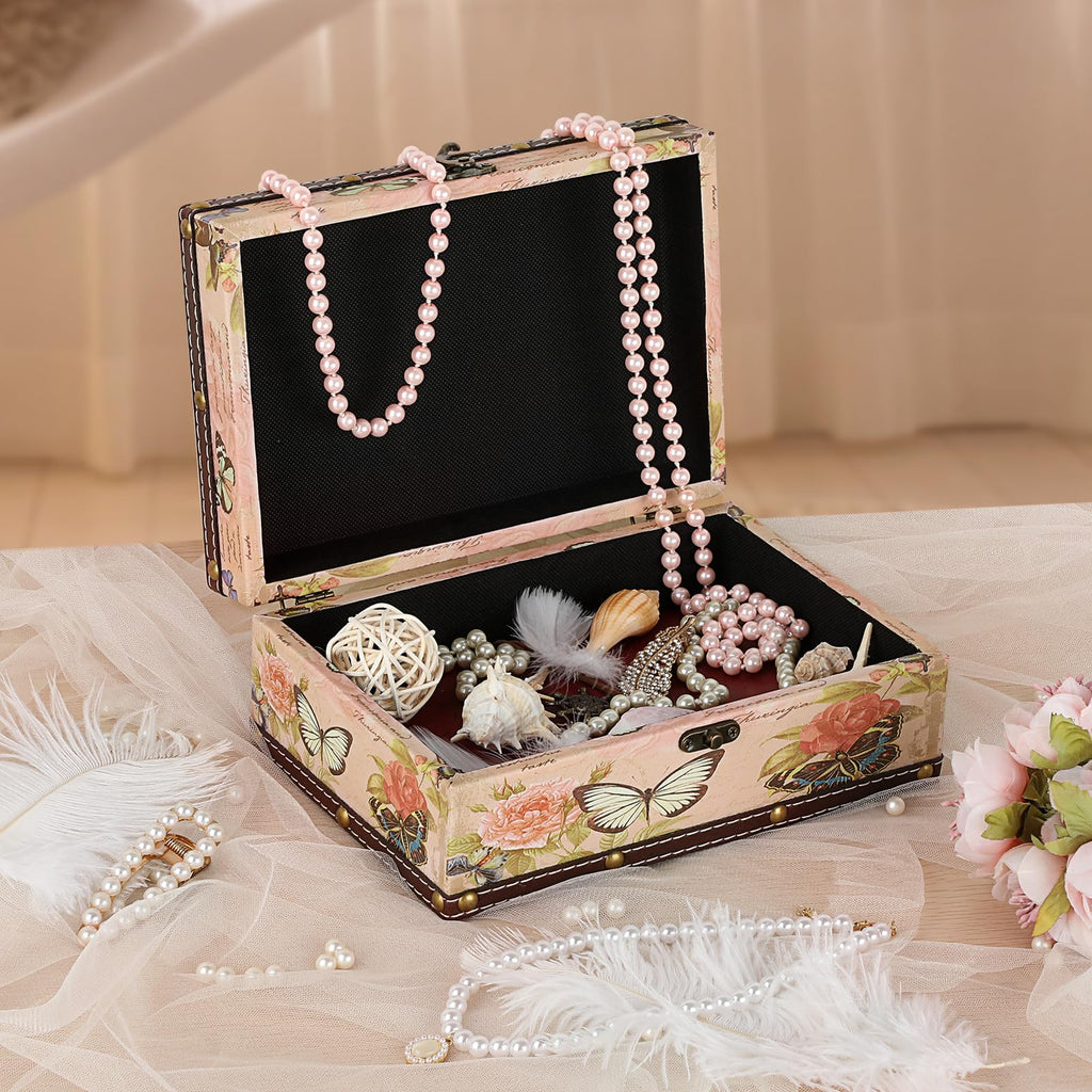 Butterfly Treasure Chest Box, Wooden