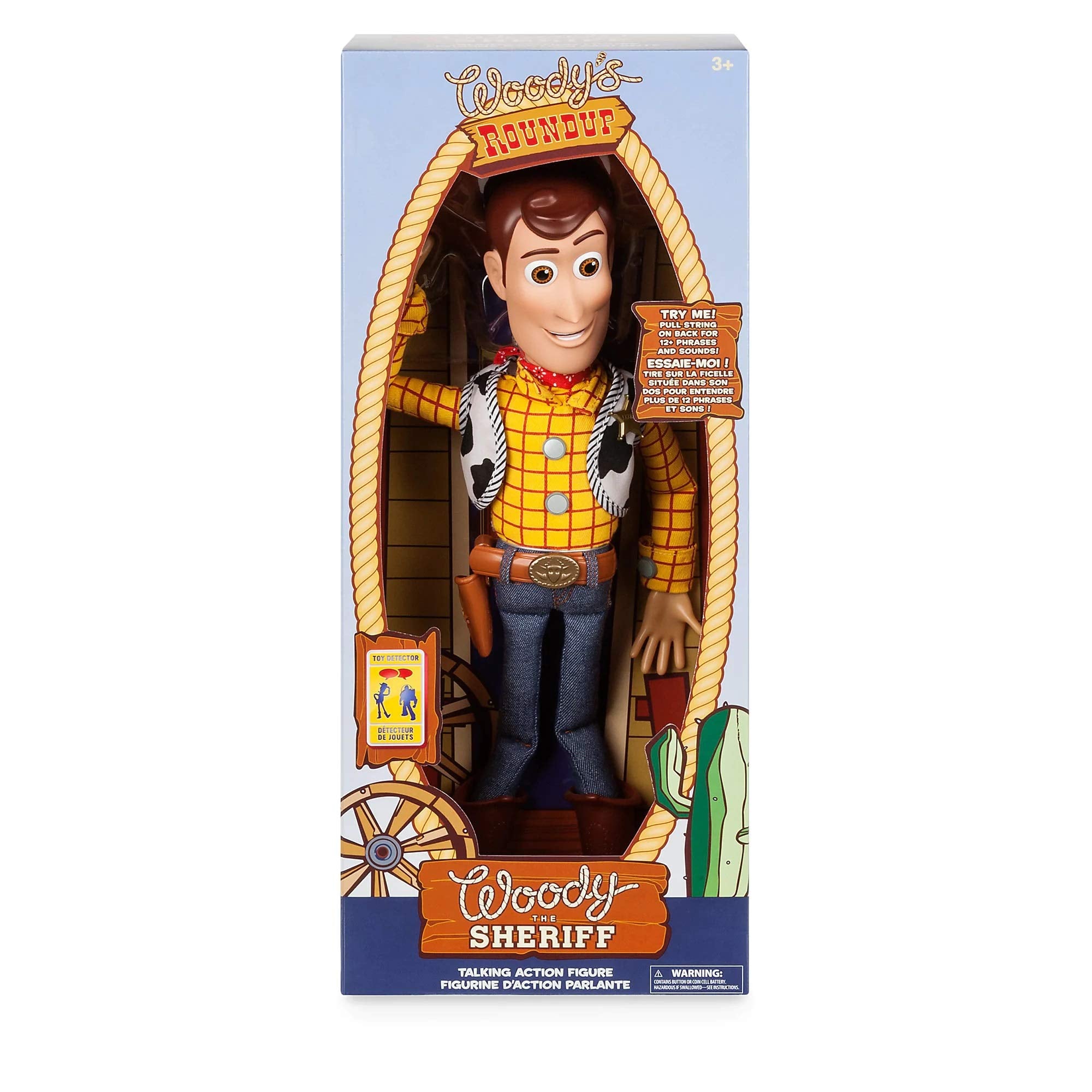 Disney Store Official Sheriff Woody Talking Action Figure from Toy Story, Features Sounds and Phrases from the Movies, Interacts with Other Figures and Toys