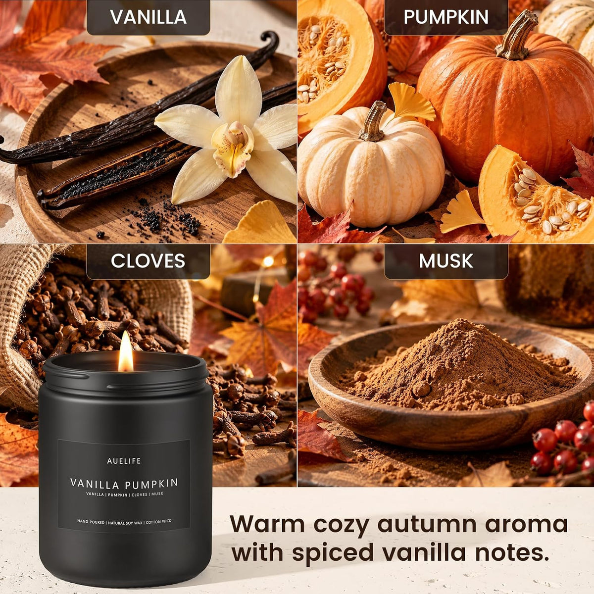 Vanilla-Pumpkin Glow – Auelife Fall Candle