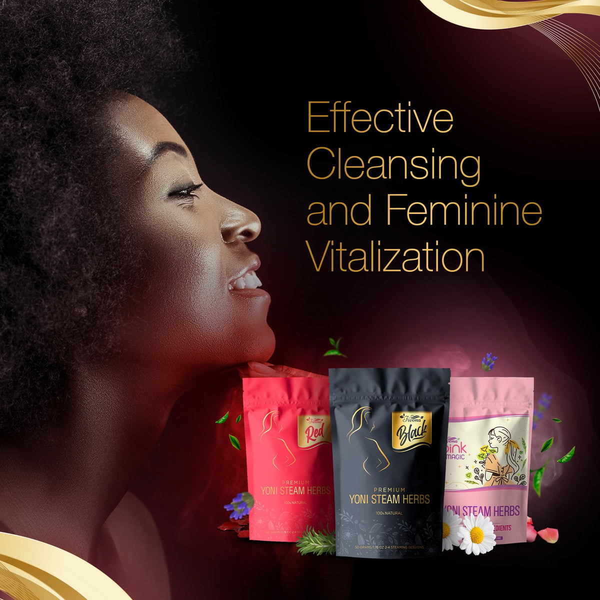 FIVONA Set of 3 Yoni Steaming Herbal Blends for V Steam - Natural Herbal Mix - 100% Pure Organic Blend – V Detox, Cleansing, PH Balance for Women - Revitalizing & Rejuvenating Care - 6 to 12 Sessions