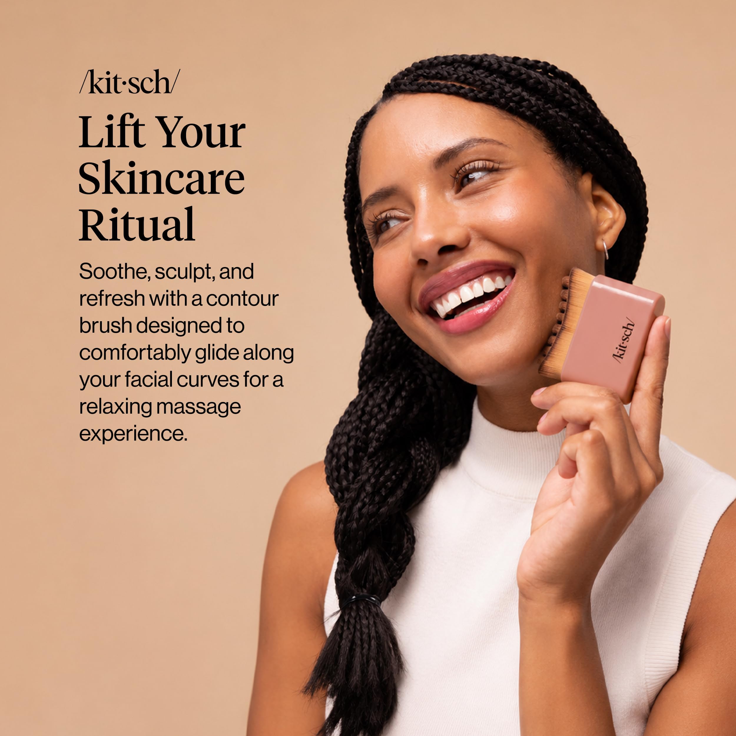 Kitsch Cepillo Facial Contorno Linfático - Cepillos Masajeadores Faciales - Terracota