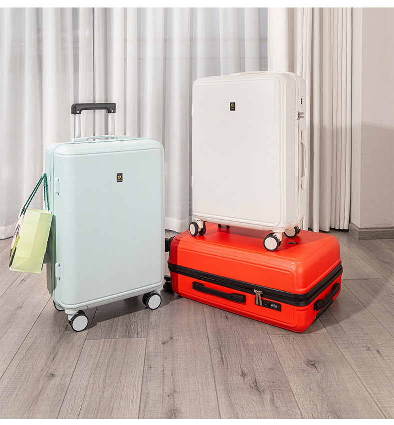 2026 New Luggage Trolley Case Student 20 Inch Lightweight Boarding Large Capacity Password Travel Leather Box Male - DY5209 Red