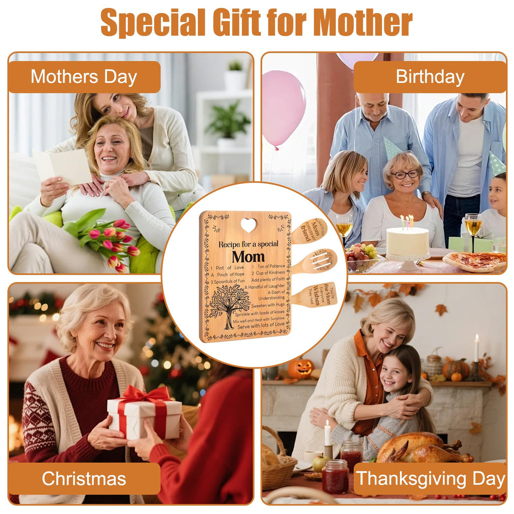 Mom's Recipe Bamboo Cutting Board Set