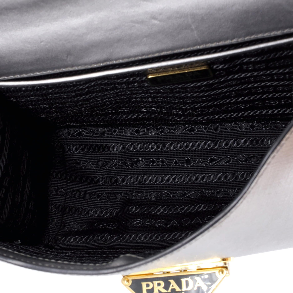 Prada, Pre-Loved Envelope Flap Chain Shoulder bag Small, Silver