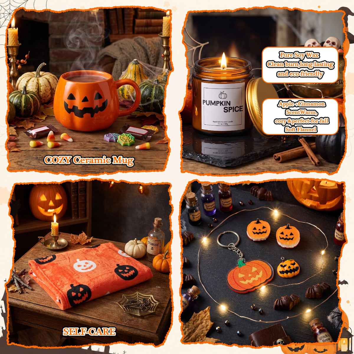 Pumpkin Patch Surprise - 14-Piece Woven Halloween Boo Gift Basket