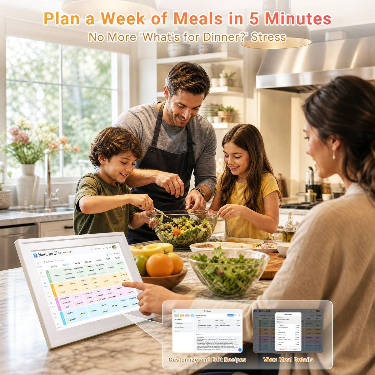 Smart Digital Calendar No Subscription 10.1" Touch Screen