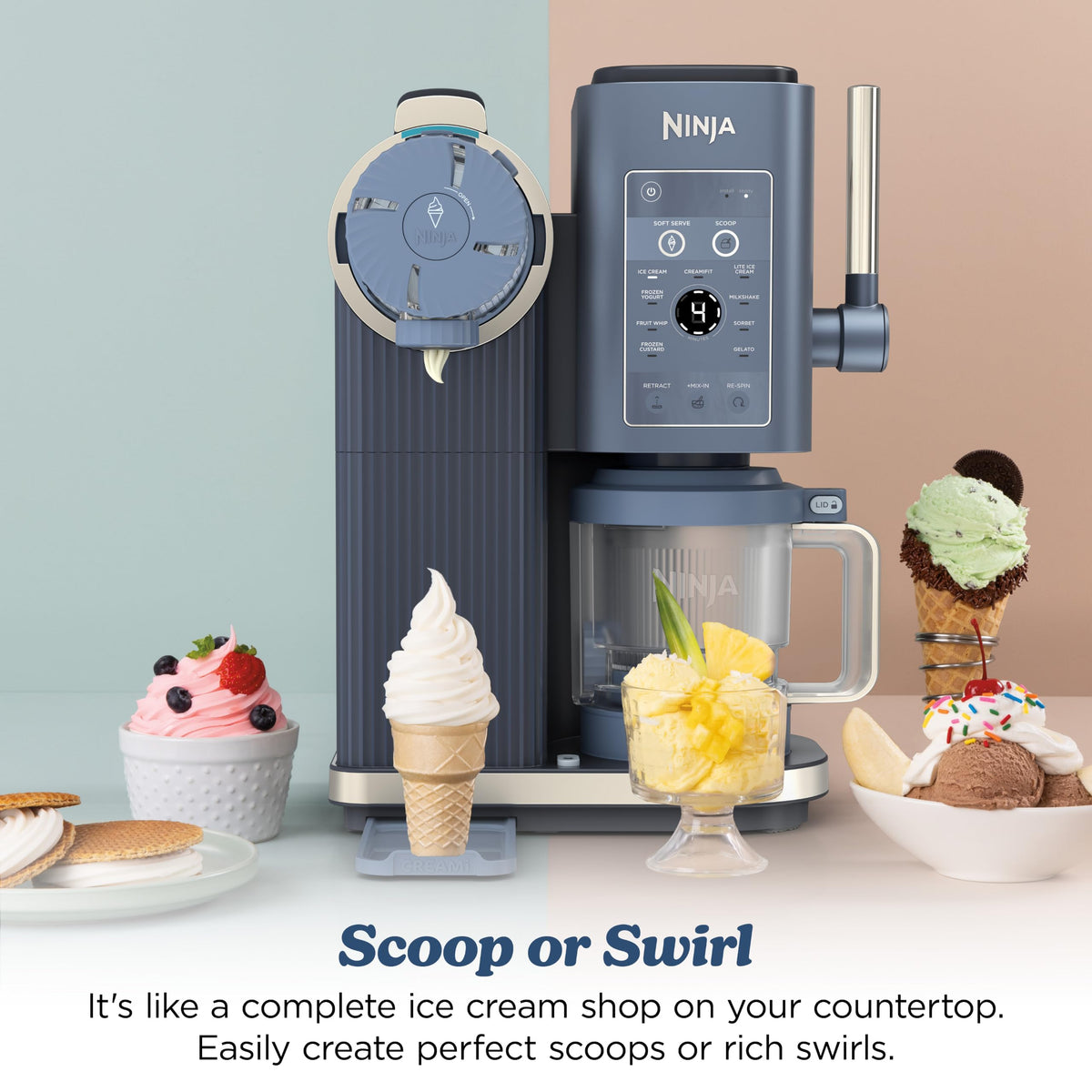 Sweet Treat Machine – Ninja CREAMi Scoop & Swirl 13-in-1 Ice Cream & Soft Serve Maker