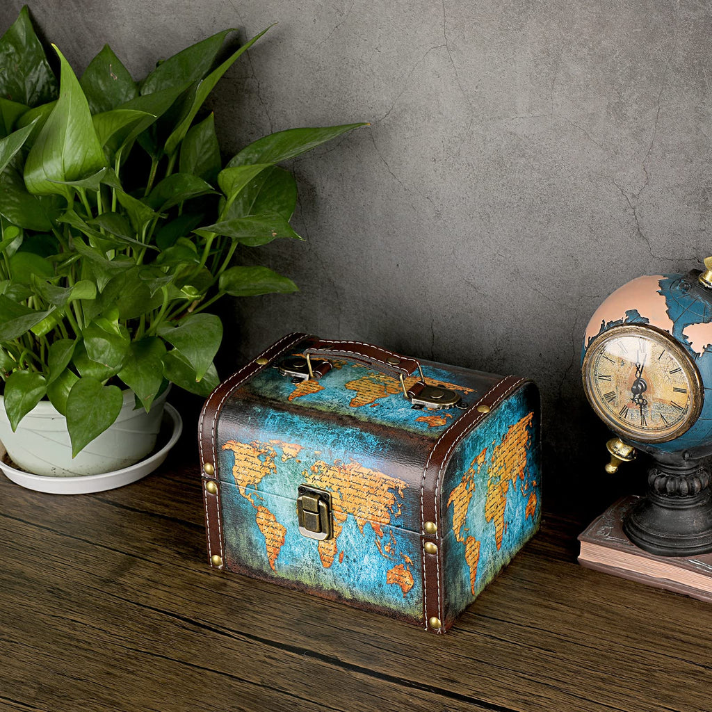 Wooden Treasure Chest Keepsakes Box