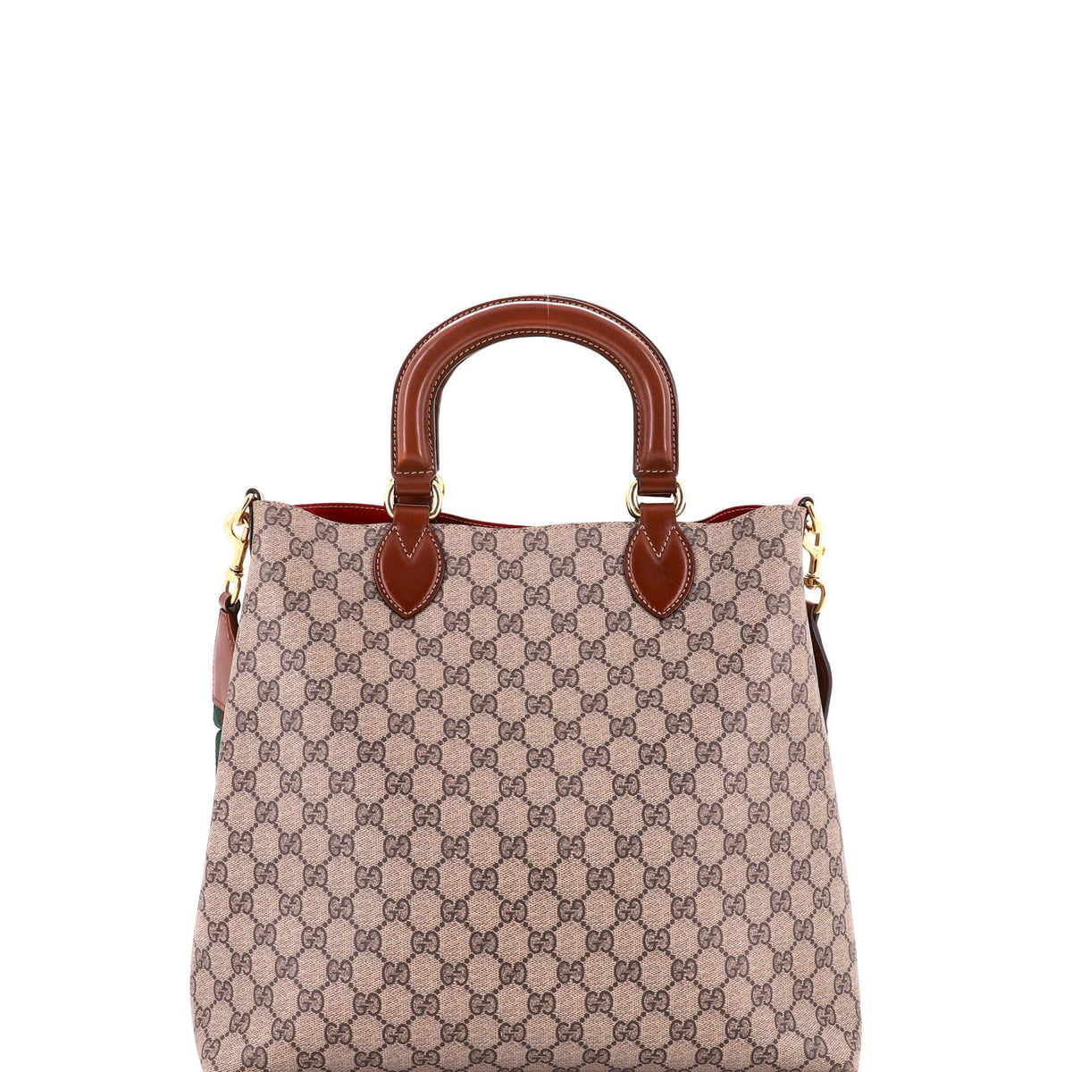 Gucci, Pre-Loved Reversible Web Tote, Brown