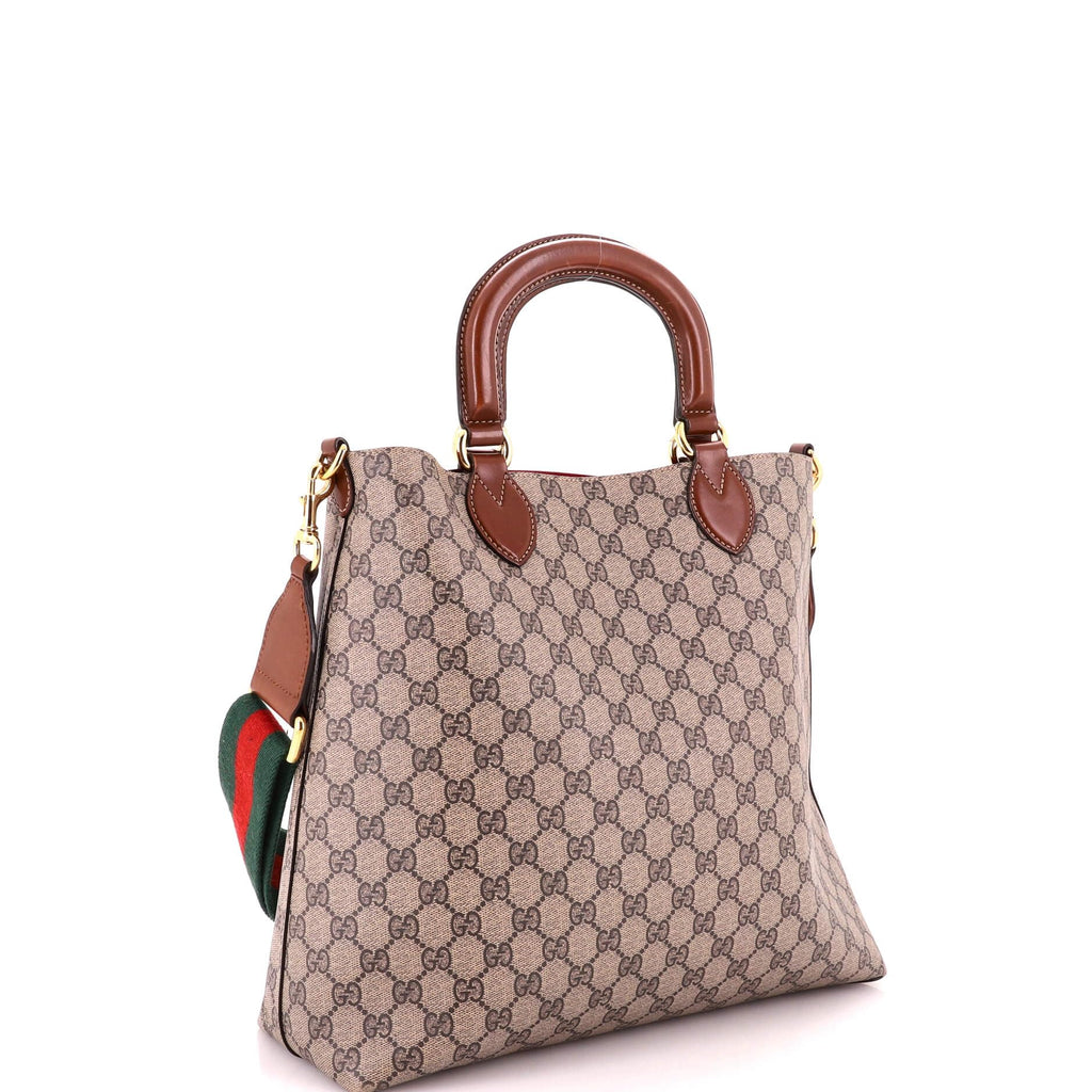 Gucci, Pre-Loved Reversible Web Tote, Brown