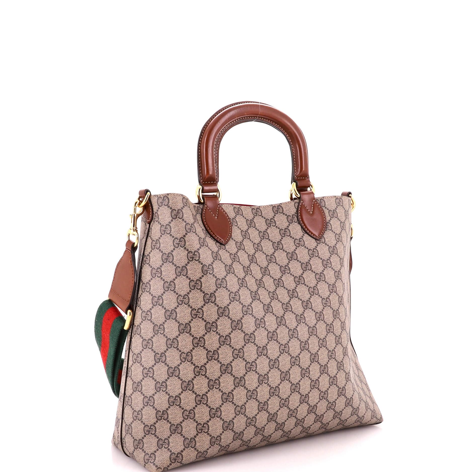 Gucci, Pre-Loved Reversible Web Tote, Brown