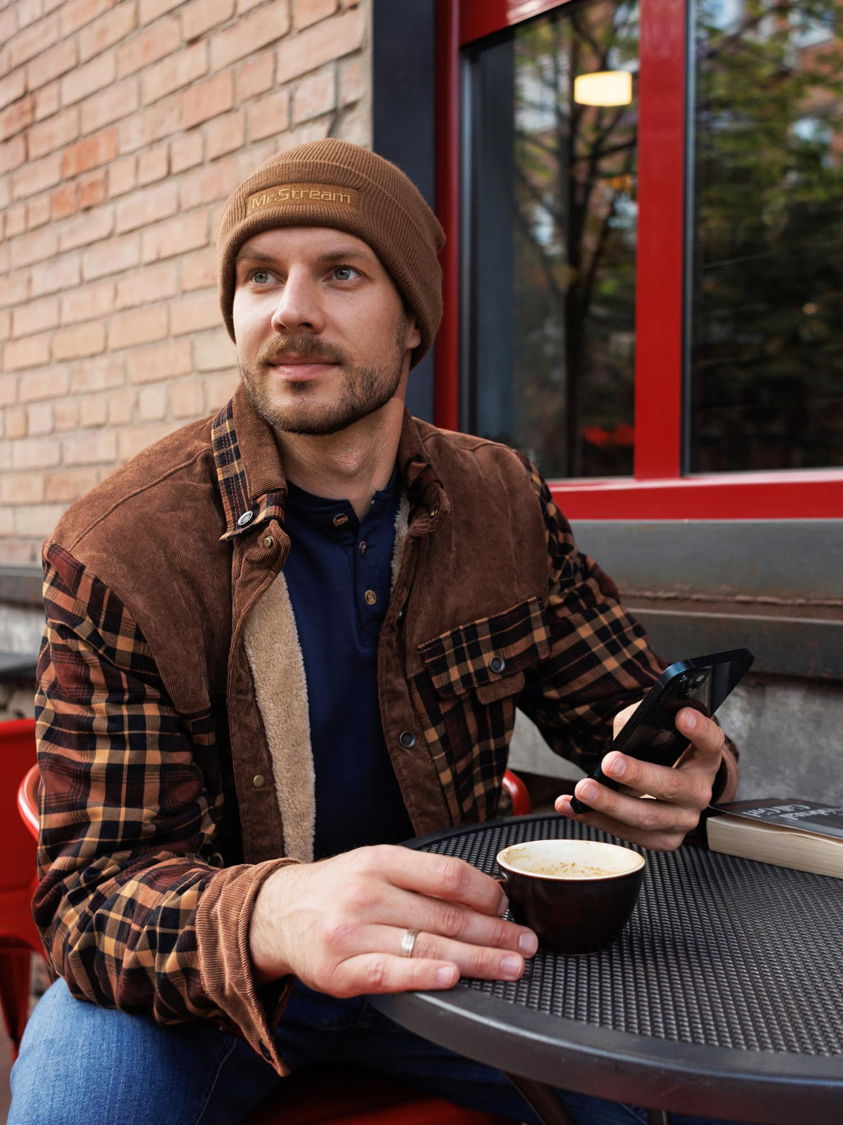 Mr.Stream Men's Outdoor Casual Vintage Long Sleeve Plaid Flannel Button Down Shirt Jacket 3251 Coffee M