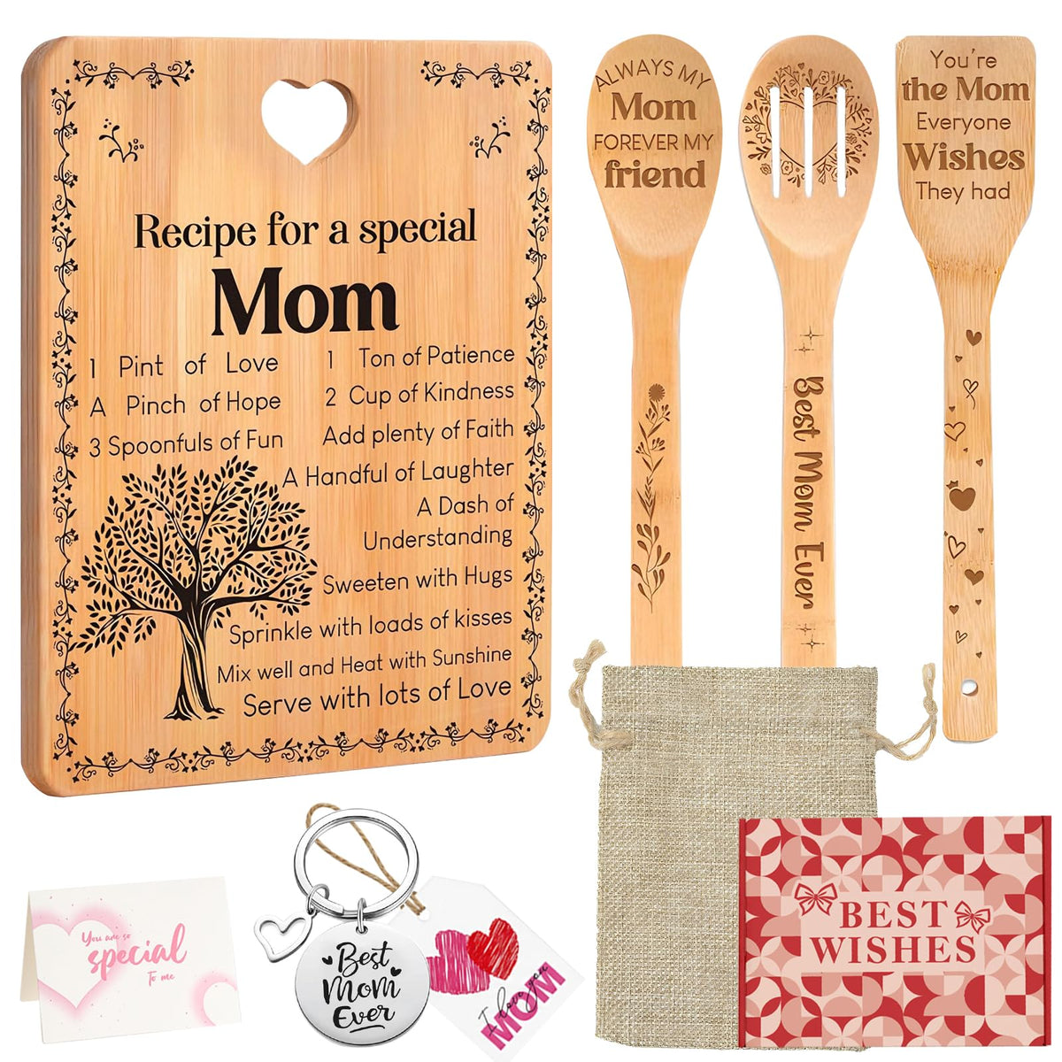 Mom's Recipe Bamboo Cutting Board Set