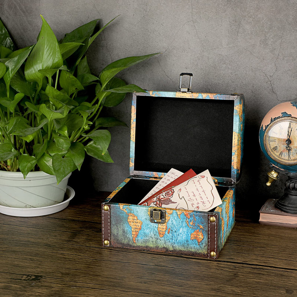 Wooden Treasure Chest Keepsakes Box