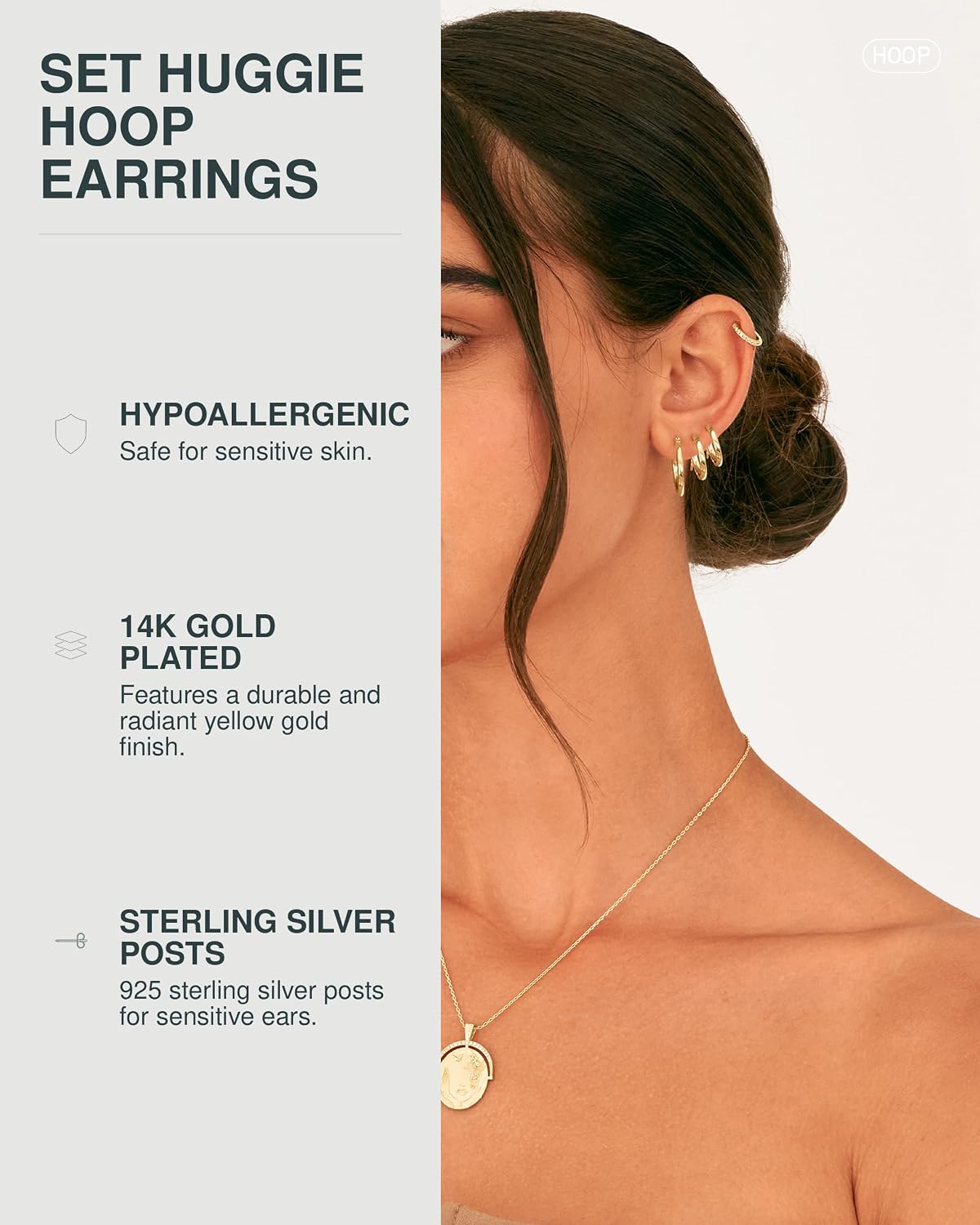 Little Luxe Hoops – 18K Plated Small Gold Earrings